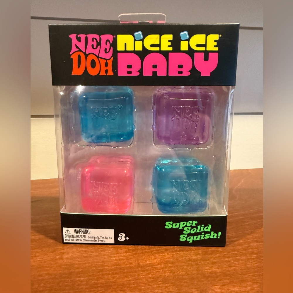 Nee Doh Nice Ice Baby Super Solid Squish 4 pack - Blue, Purple, Pink